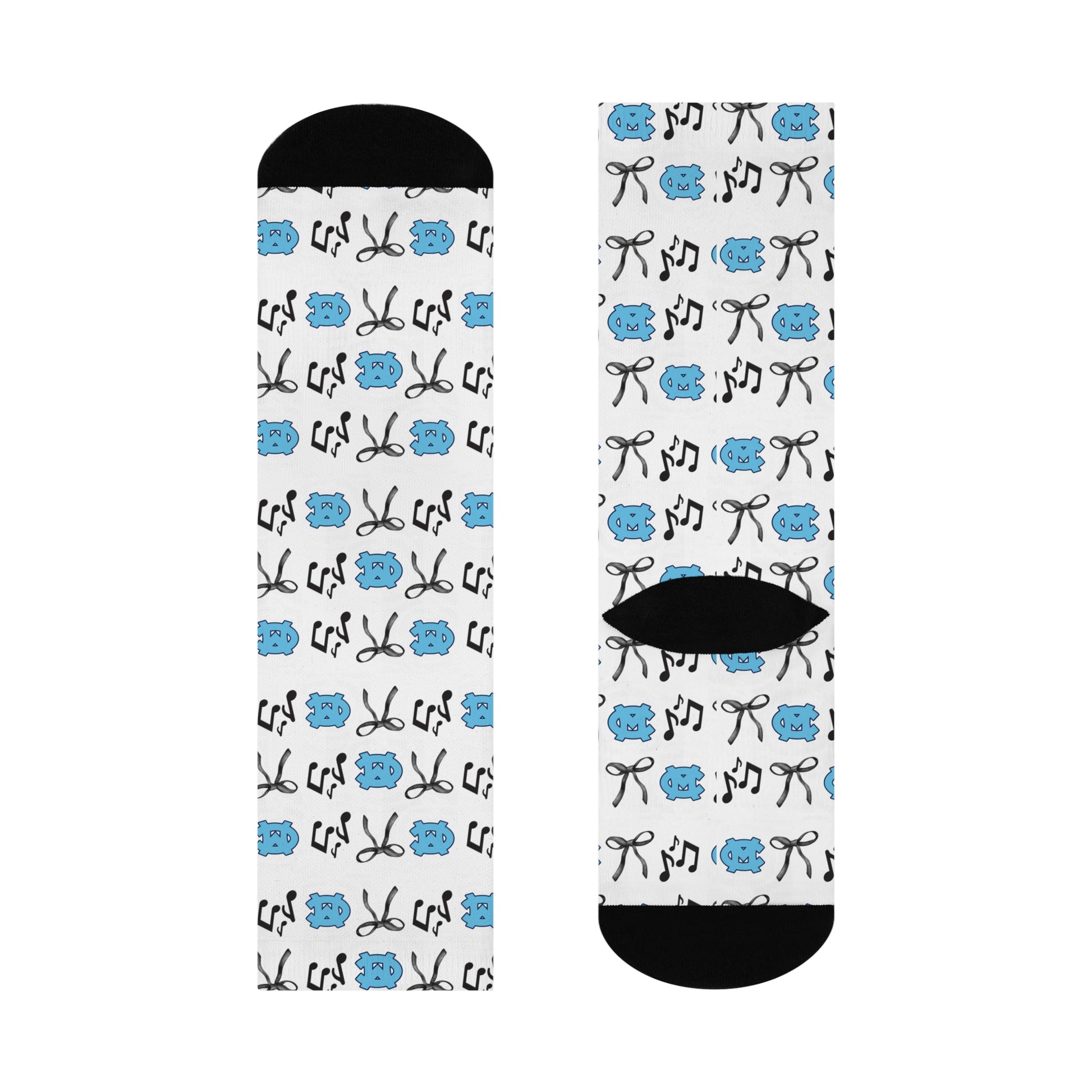 Musical Vibes Cushioned Crew Socks, Fun Gift for Mcminn Central Lovers, Cozy Socks for Home, Birthday Present, Unique Fashion Accessory