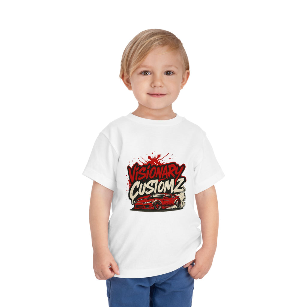 Visionary Customz Toddler Tee - Race Car Design, Perfect for Boys, Birthday Gift, Casual Wear, Playtime T-Shirt, Kids Apparel