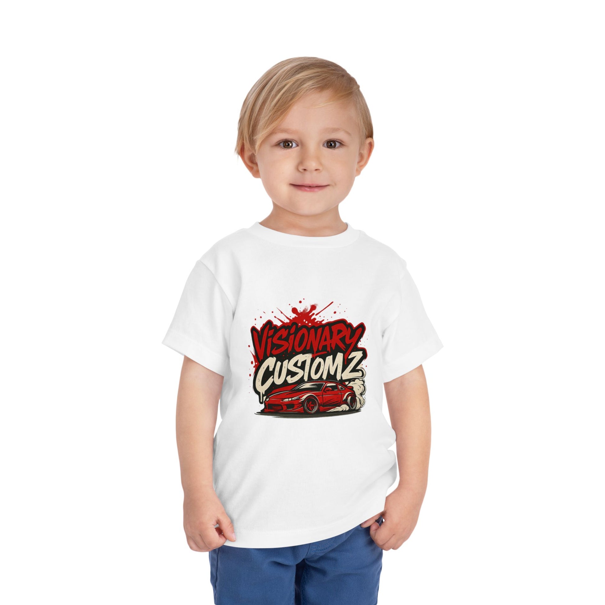 Visionary Customz Toddler Tee - Race Car Design, Perfect for Boys, Birthday Gift, Casual Wear, Playtime T-Shirt, Kids Apparel