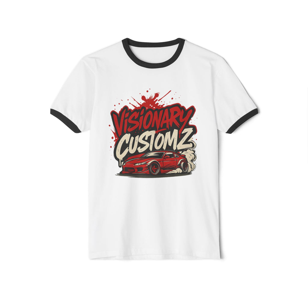 Visionary Custom Car Ringer T-Shirt, Vintage Graphic Tee, Unisex Apparel, Automotive Gift, Casual Streetwear