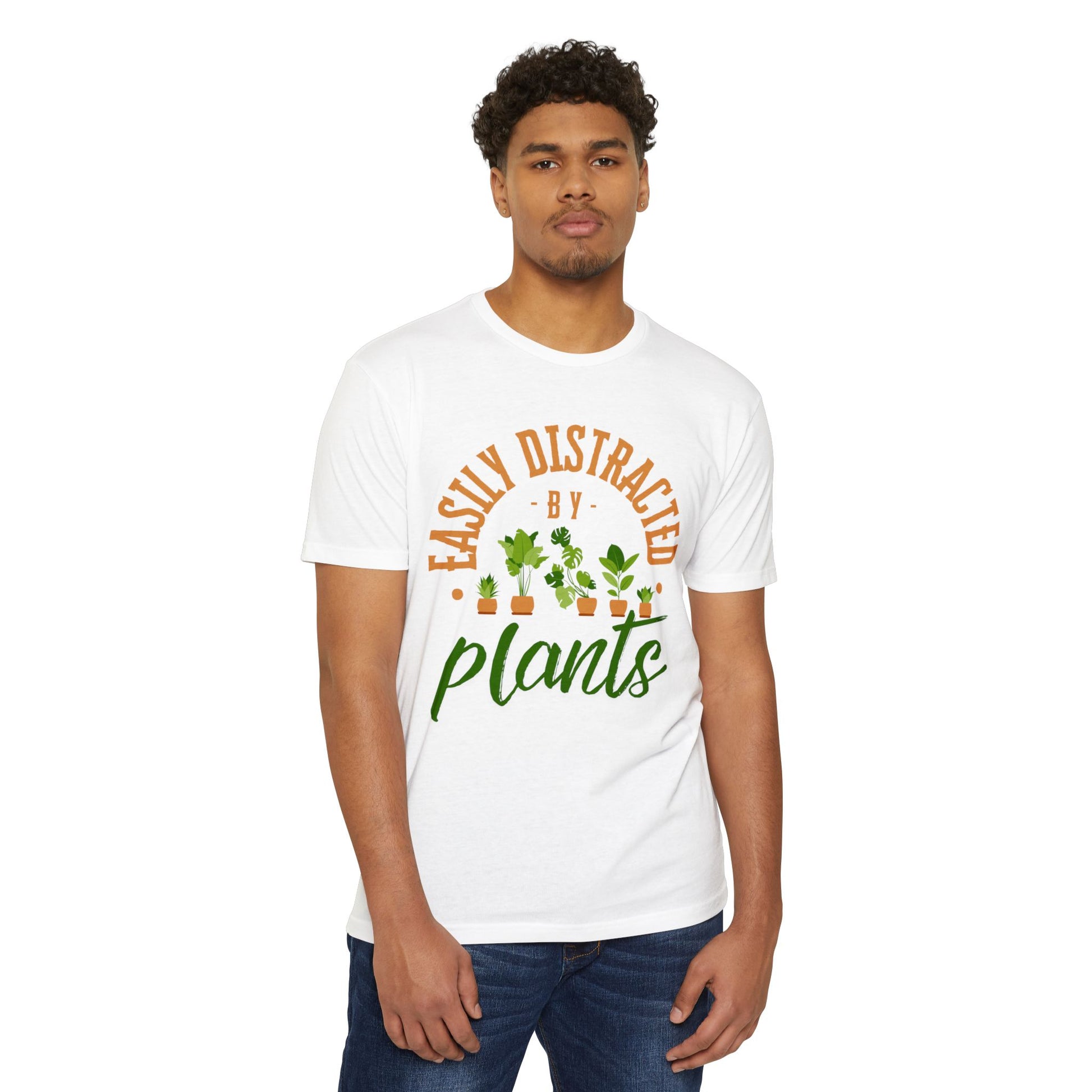 Easily Distracted by Plants T-Shirt, Plant Lover Tee, Gardening Gift, Unisex CVC Jersey T-Shirt, Nature Lover Apparel, Casual Wear