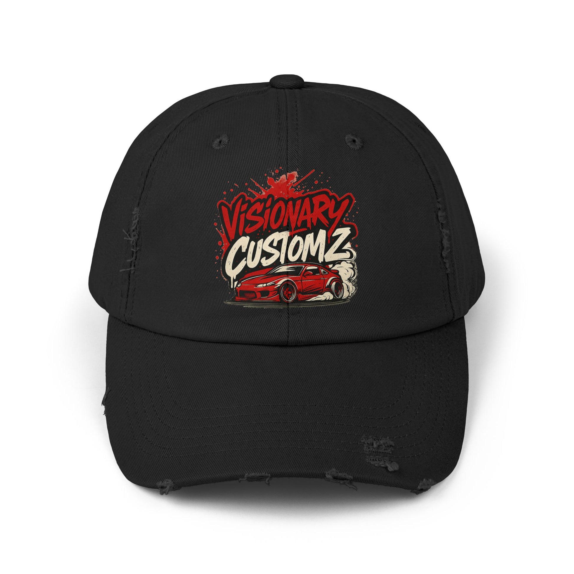 Visionary Customz Distressed Cap | Trendy Cap for Car Enthusiasts | Perfect Gift for Dads | Summer Essential | Casual Style