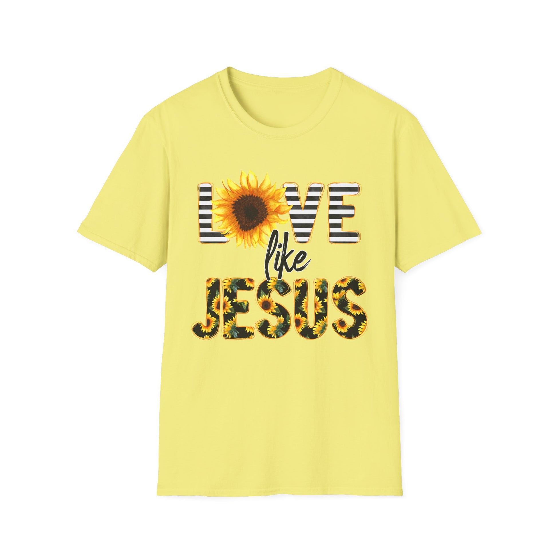 Sunflower Love Like Jesus T-Shirt | Unisex Tee, Christian Apparel, Inspirational Gift, Summer Fashion, Casual Wear