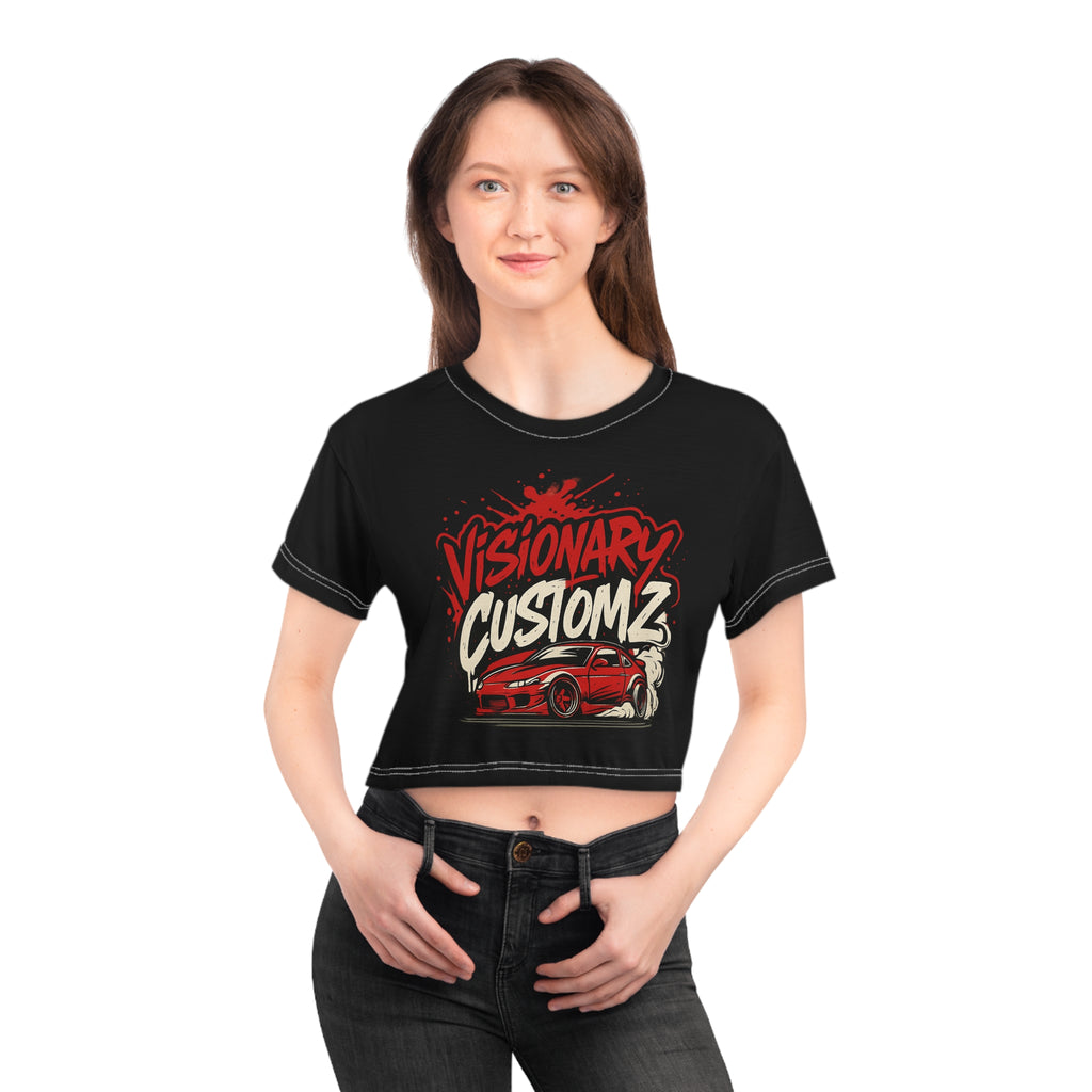 Visionary Customz Crop Tee - Fashionable Streetwear for Car Lovers, Ideal Gift for Birthdays, Fashion Statement, Unique Style, Trendy