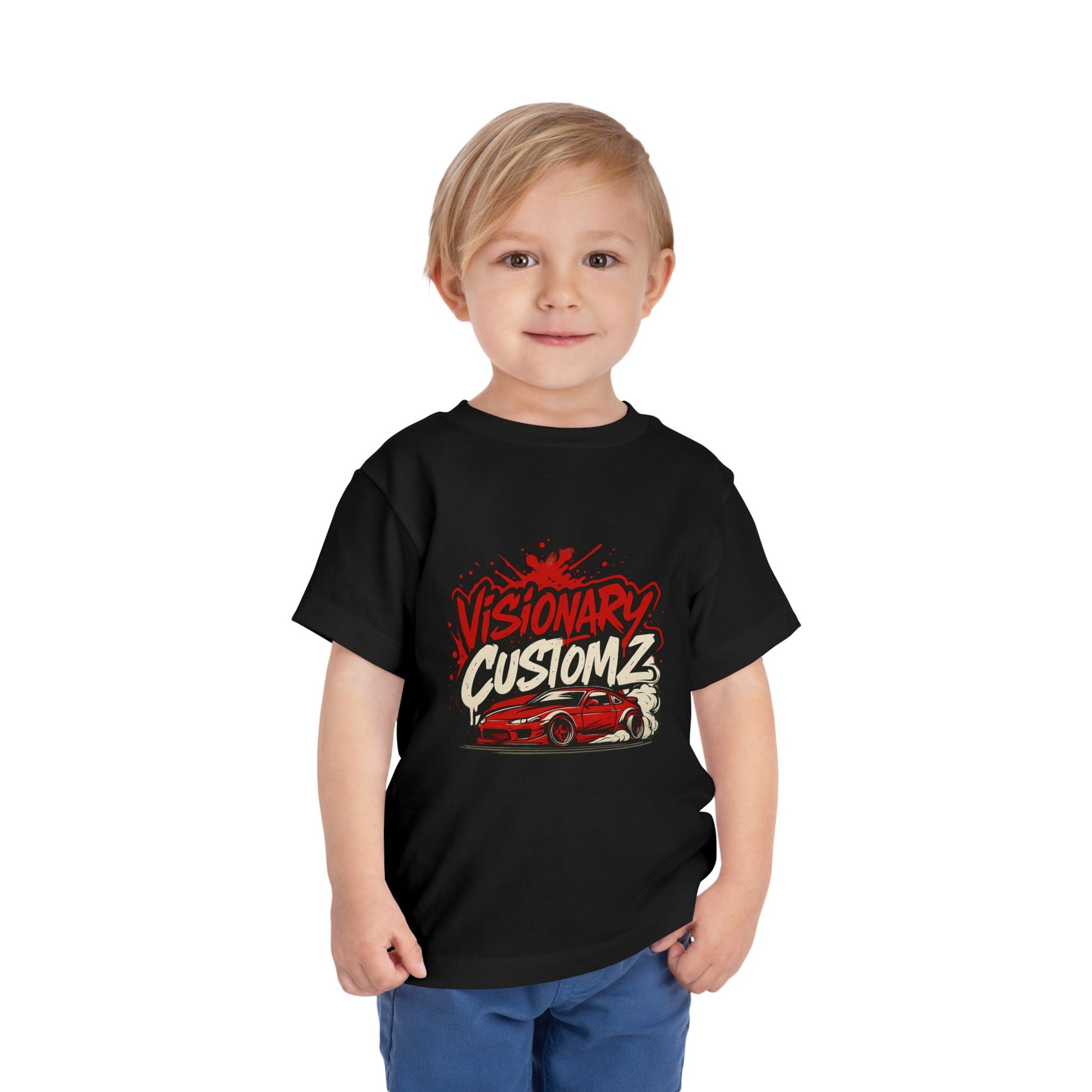 Visionary Customz Toddler Tee - Race Car Design, Perfect for Boys, Birthday Gift, Casual Wear, Playtime T-Shirt, Kids Apparel
