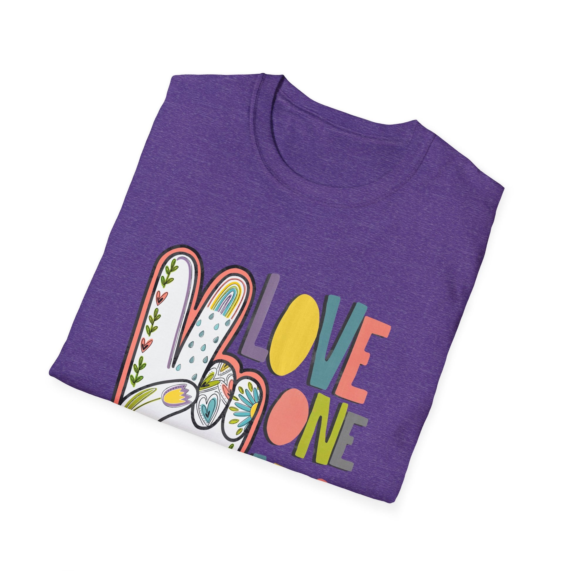 Love One Another Unisex Softstyle T-Shirt, Inspirational Tee, Everyday Casual Wear, Gift for Friends, Peace and Love Apparel