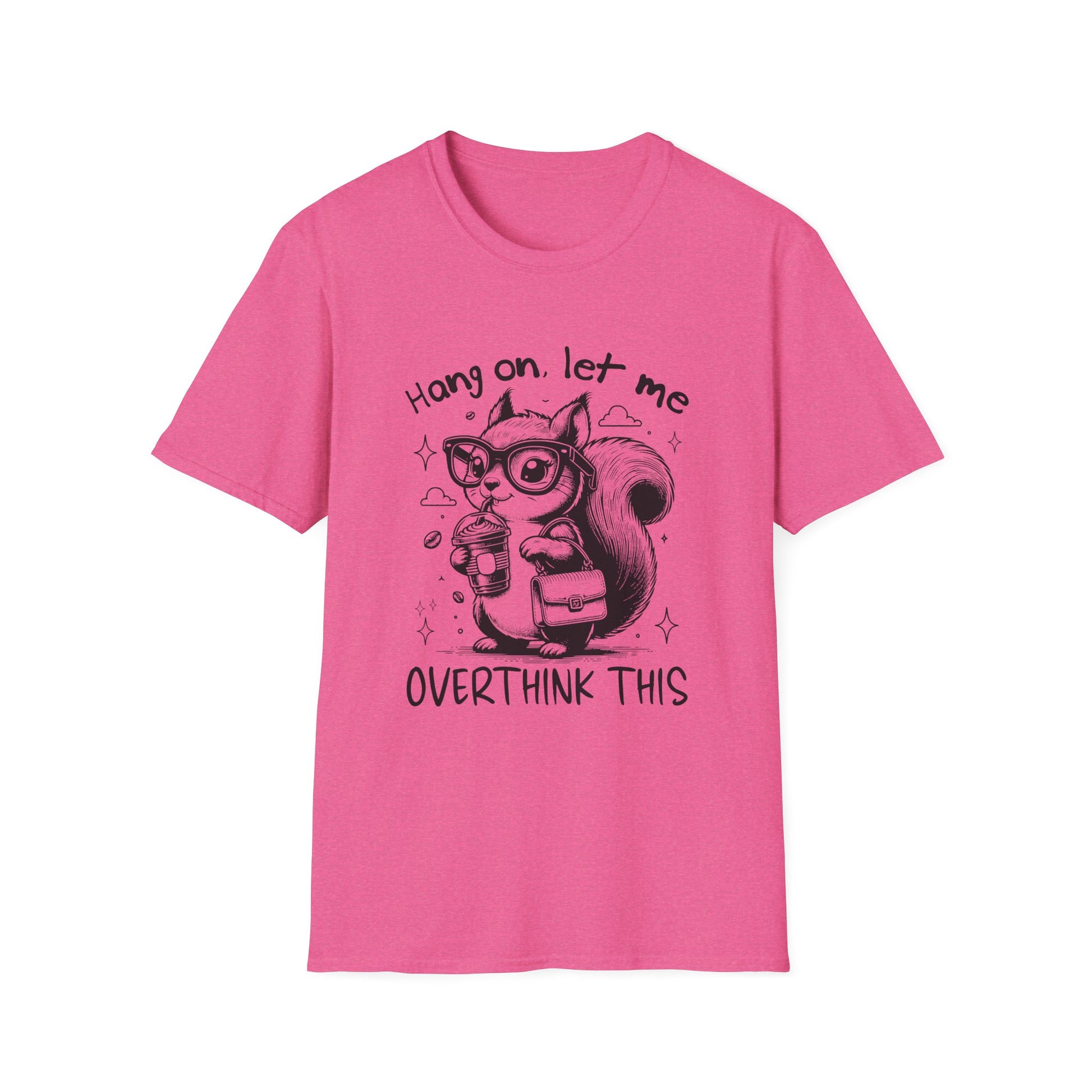 Whimsical Squirrel Tee for Overthinkers, Funny Casual T-Shirt, Gift for Friends, Quirky Outfit, Unisex Softstyle T-Shirt