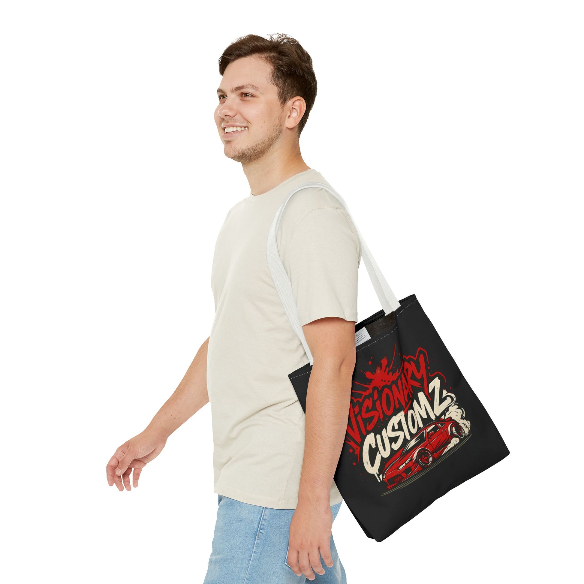 Visionary Customz Tote Bag - Stylish Car Enthusiast Bag, Gift for Auto Lovers, Custom Car Accessories, Unique Shopping Tote, AOP Design