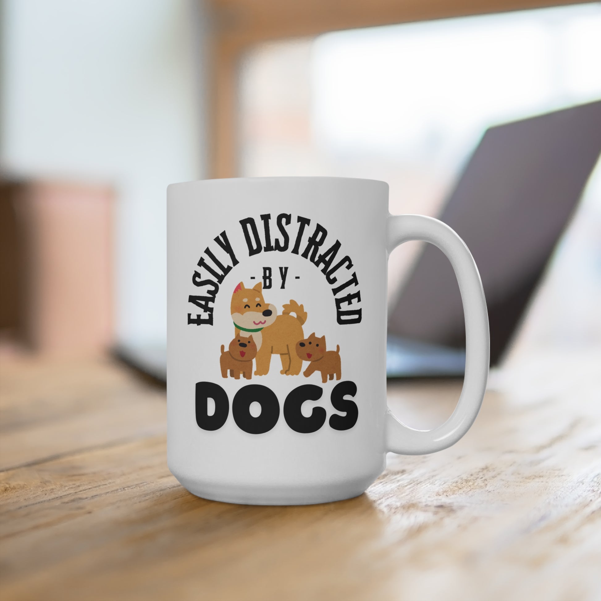 Dog Lover's Mug, Easily Distracted by Dogs Coffee Cup, Gift for Pet Owners, Animal Lover Mug, Funny Dog-Themed Mug