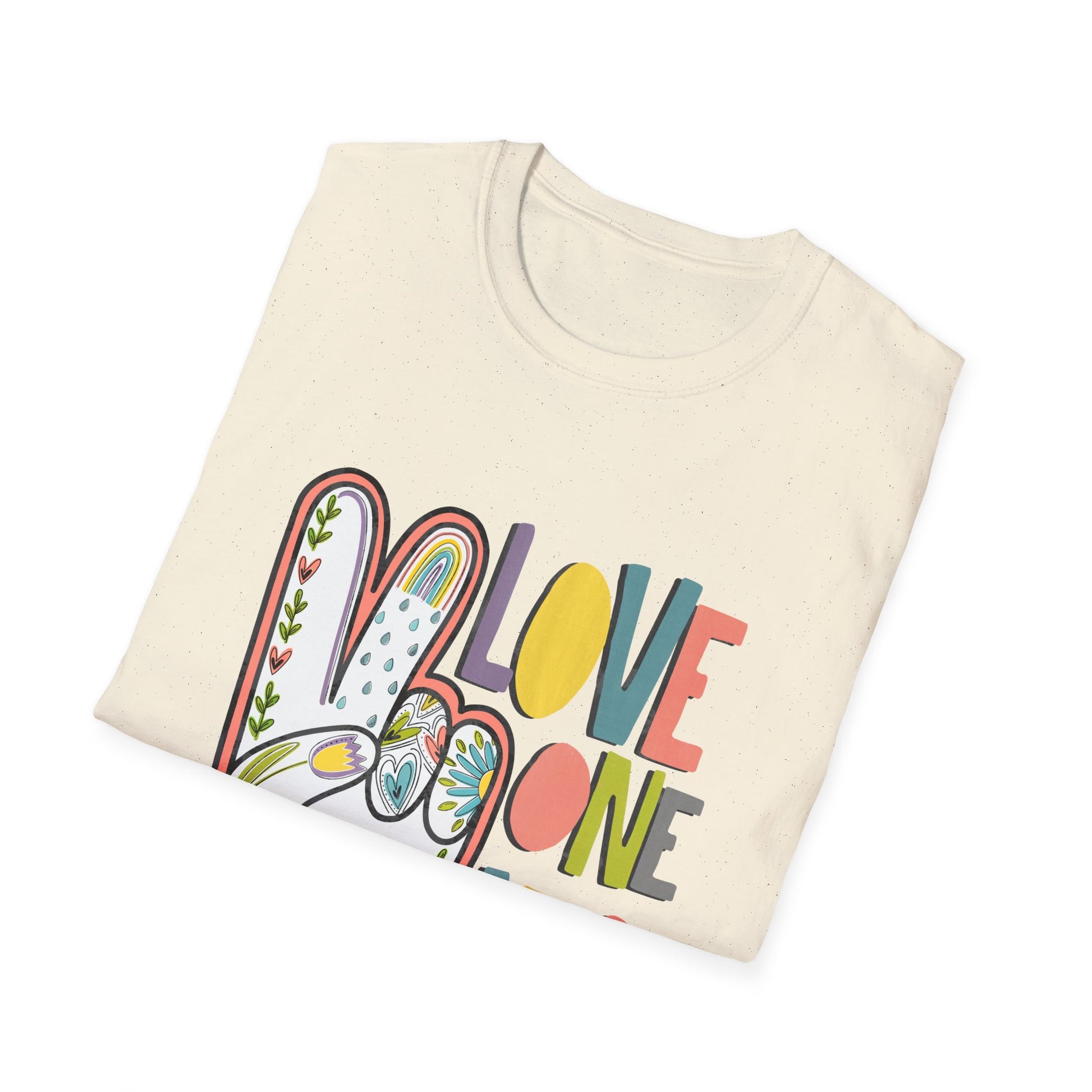 Love One Another Unisex Softstyle T-Shirt, Inspirational Tee, Everyday Casual Wear, Gift for Friends, Peace and Love Apparel
