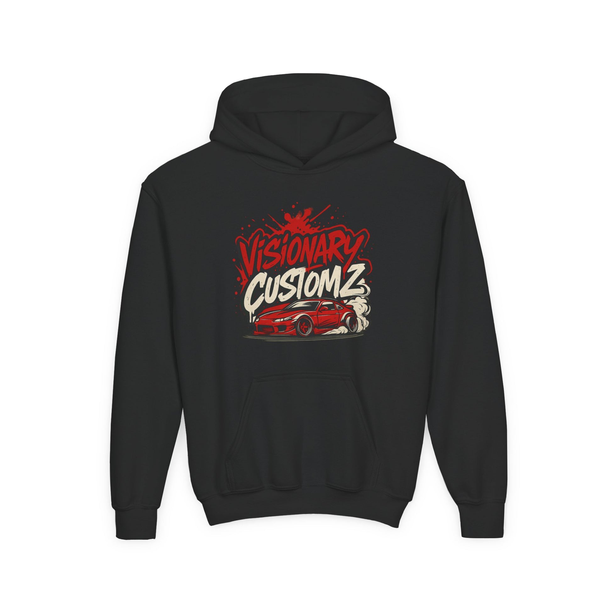 Visionary Customz Youth Hoodie - Stylish Sweatshirt for Car Enthusiasts, Comfortable Apparel, Gift for Teen Drivers, Custom Graphic Hoody
