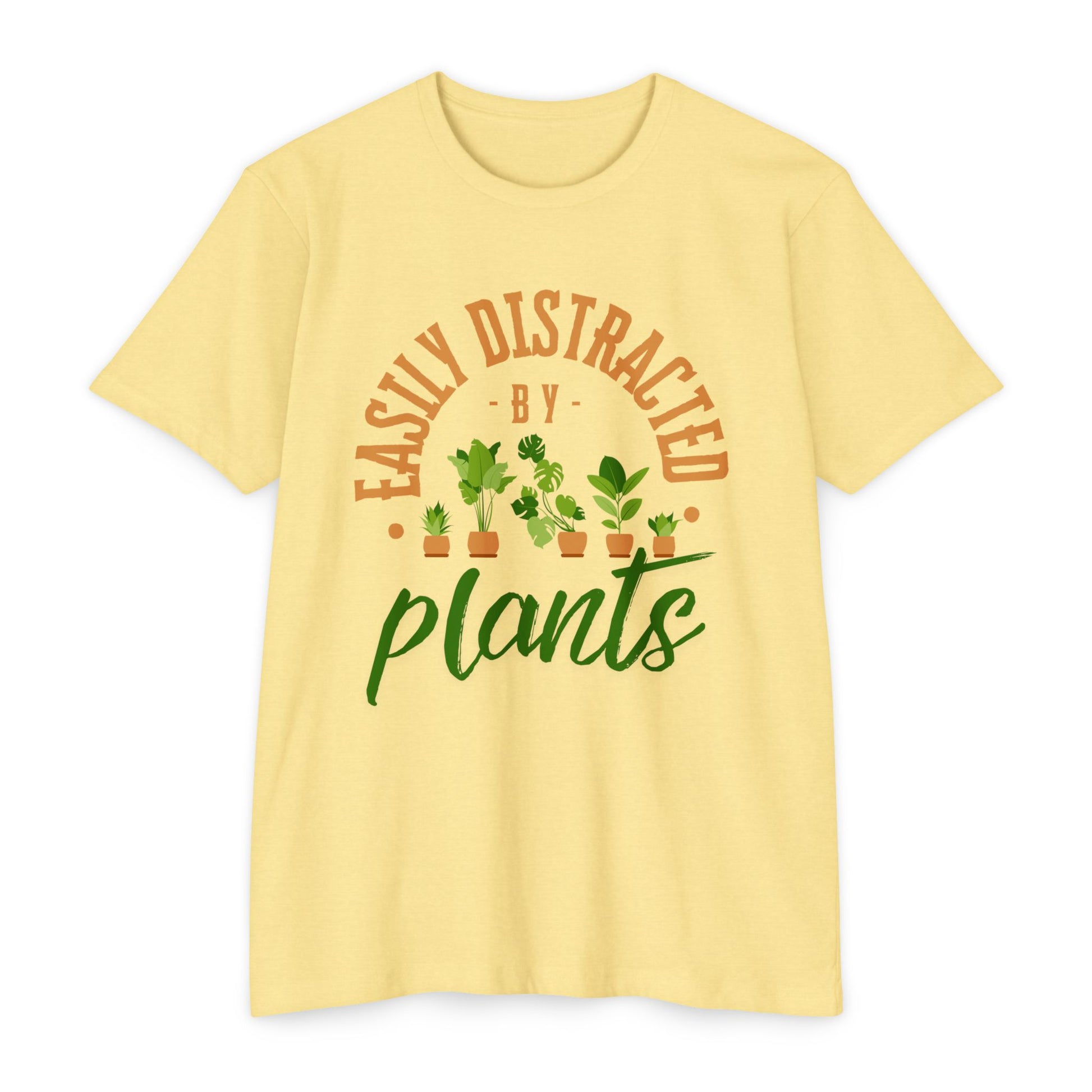 Easily Distracted by Plants T-Shirt, Plant Lover Tee, Gardening Gift, Unisex CVC Jersey T-Shirt, Nature Lover Apparel, Casual Wear