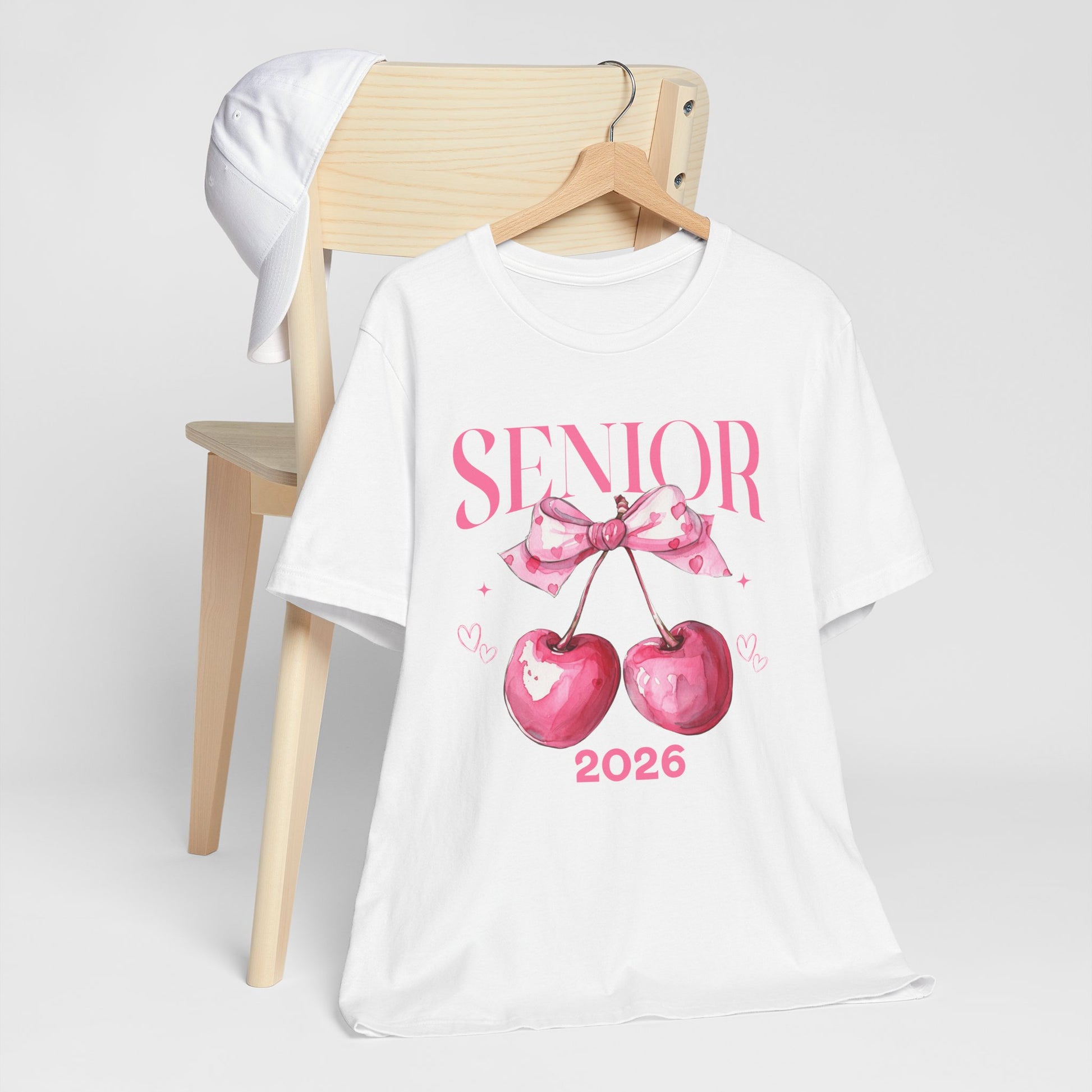 Senior 2026 Cherry Bow Tee, Graduation Gift, Class of 2026 Shirt, Trendy Senior Tee, Unisex Nostalgic Apparel
