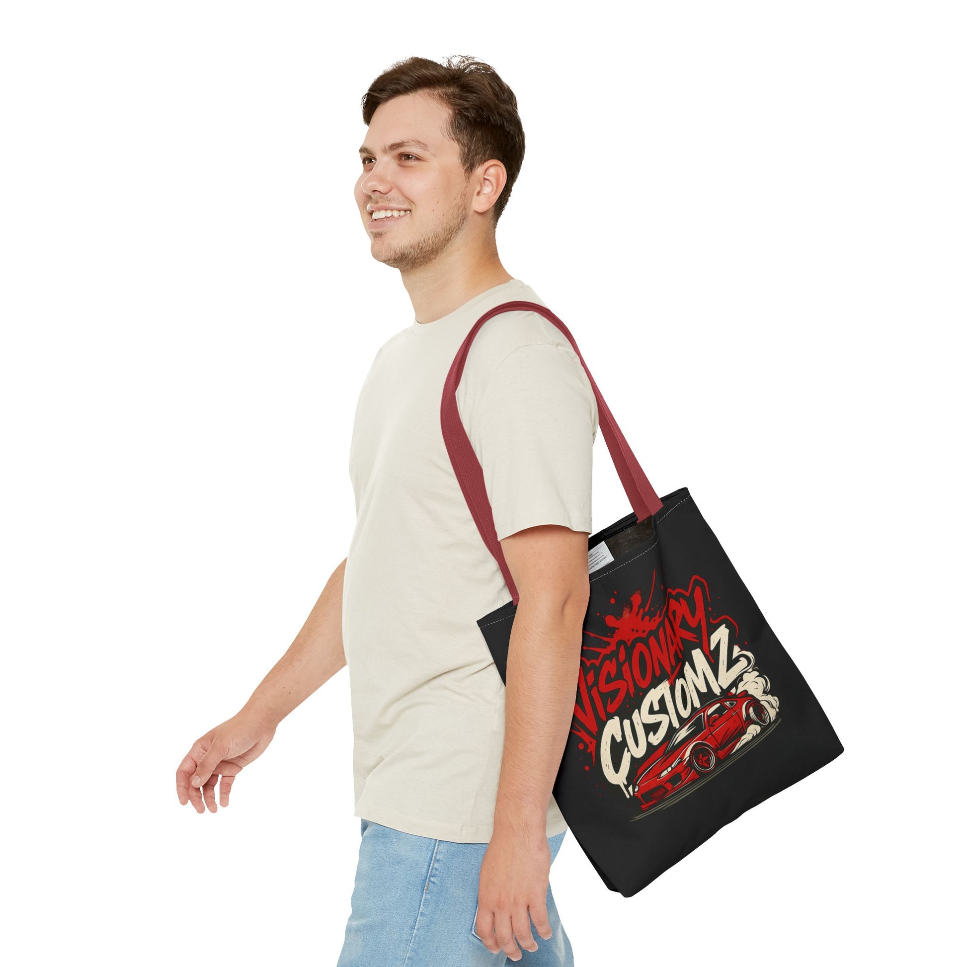 Visionary Customz Tote Bag - Stylish Car Enthusiast Bag, Gift for Auto Lovers, Custom Car Accessories, Unique Shopping Tote, AOP Design