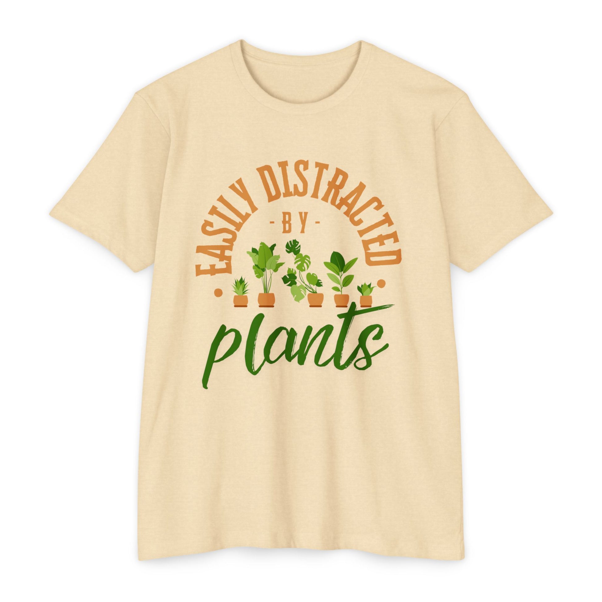 Easily Distracted by Plants T-Shirt, Plant Lover Tee, Gardening Gift, Unisex CVC Jersey T-Shirt, Nature Lover Apparel, Casual Wear