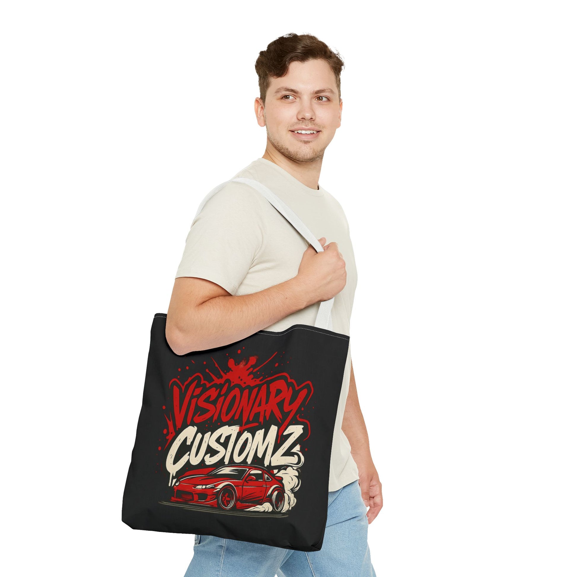 Visionary Customz Tote Bag - Stylish Car Enthusiast Bag, Gift for Auto Lovers, Custom Car Accessories, Unique Shopping Tote, AOP Design