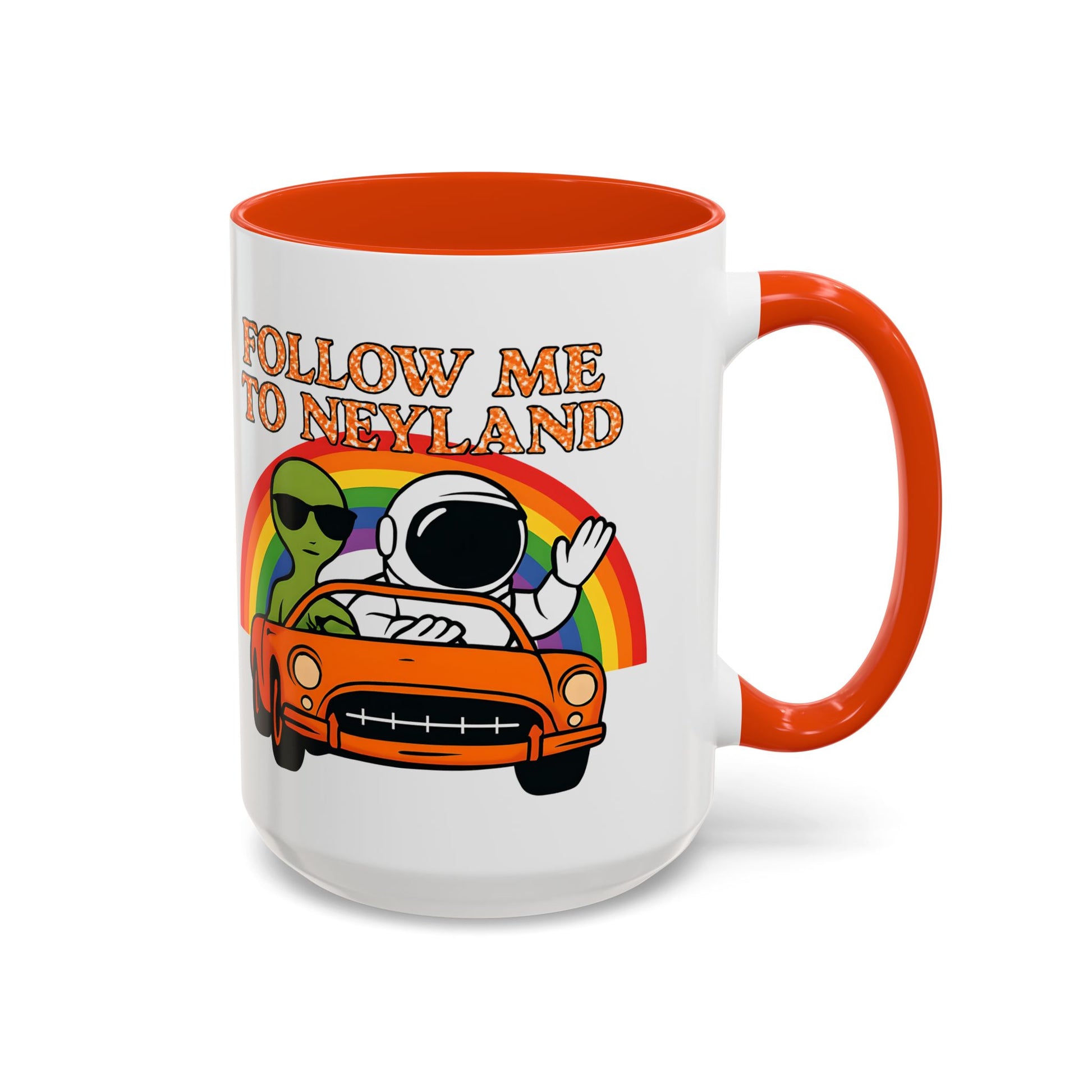 Colorful Alien Adventure Mugs, Fun Decor for Home, Coffee Lover Gifts, Unique Collectibles, Follow Me to Neyland