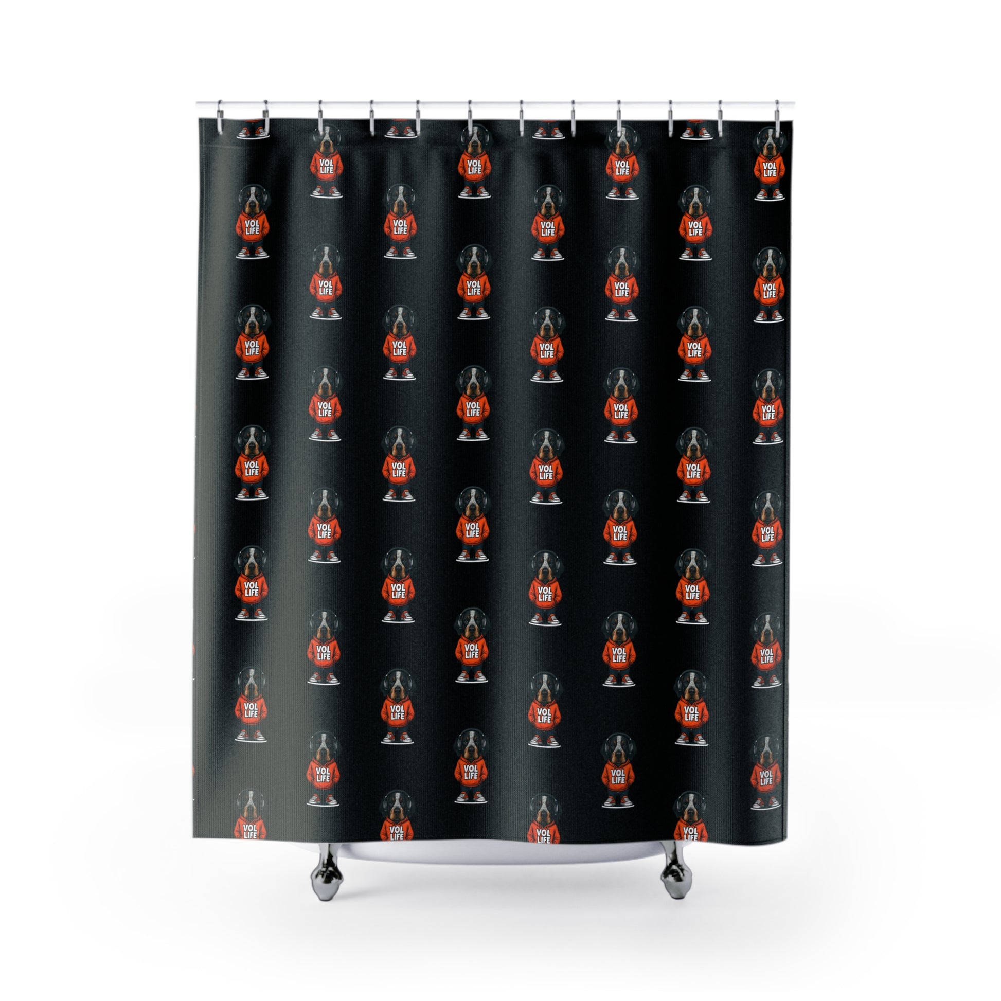 Stylish VOL-Themed Shower Curtain, Fun Bathroom Decor, Pet Lover Gift, Unique Home Decor, Holiday Bath Accessories
