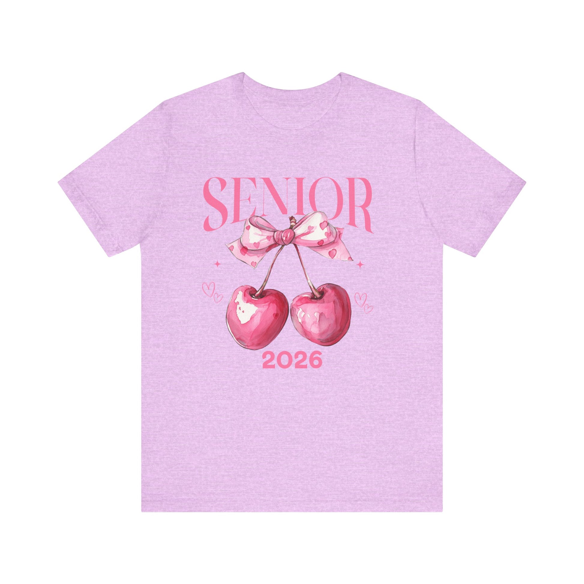 Senior 2026 Cherry Bow Tee, Graduation Gift, Class of 2026 Shirt, Trendy Senior Tee, Unisex Nostalgic Apparel