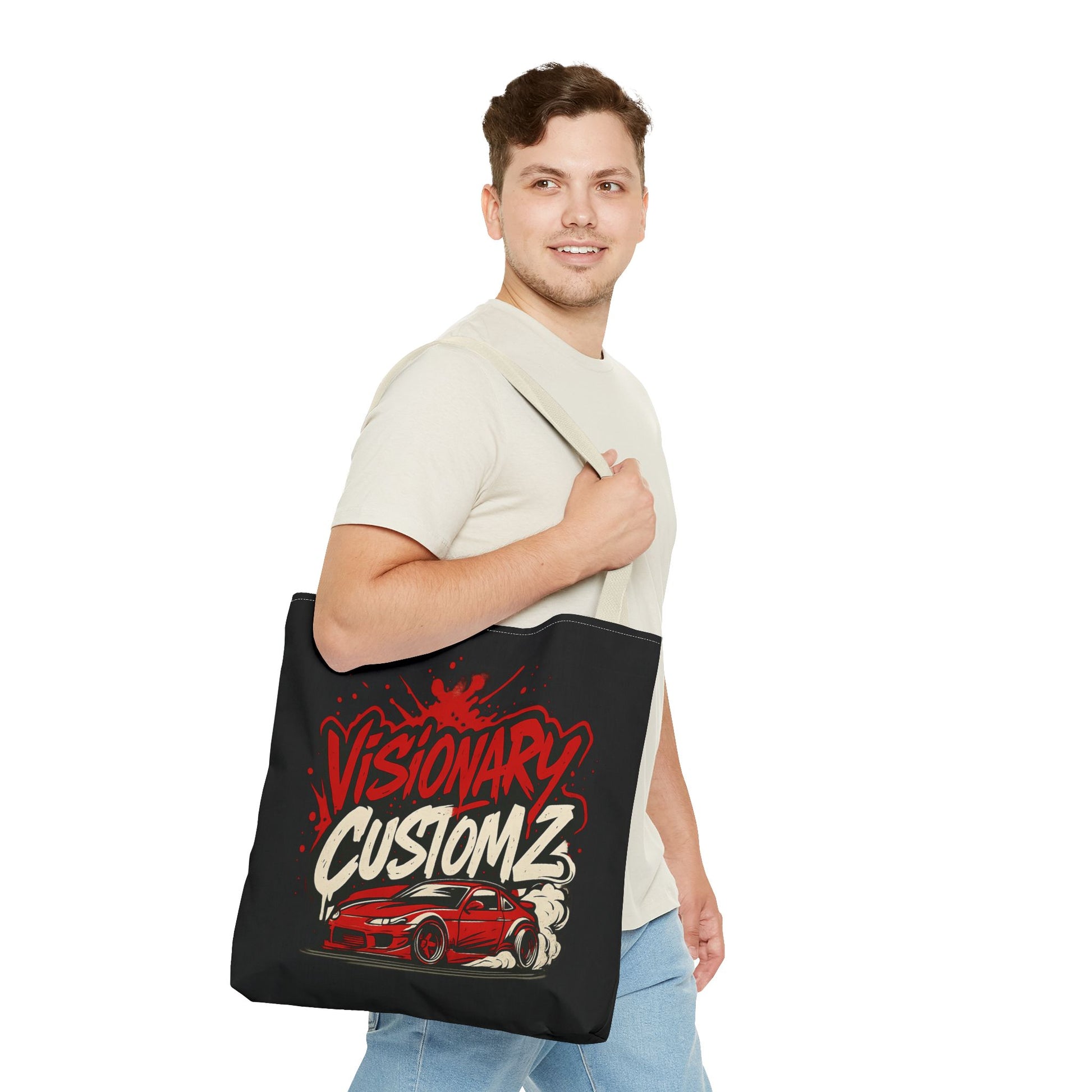 Visionary Customz Tote Bag - Stylish Car Enthusiast Bag, Gift for Auto Lovers, Custom Car Accessories, Unique Shopping Tote, AOP Design
