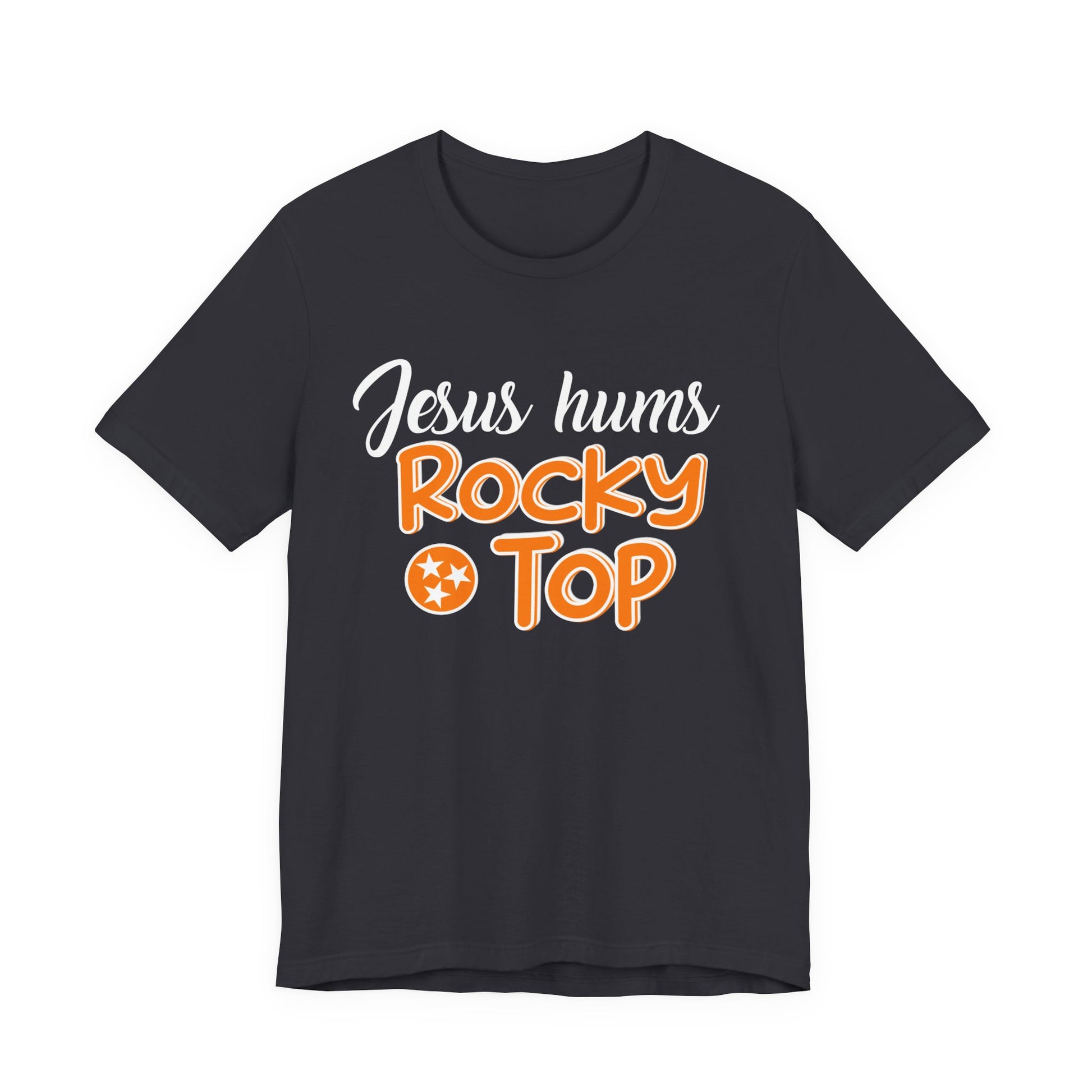 Rocky Top Jesus Hums Tee, Unisex Short Sleeve Shirt, Faith-based Apparel, Tennessee Fan Shirt, Unique Gift for Holidays