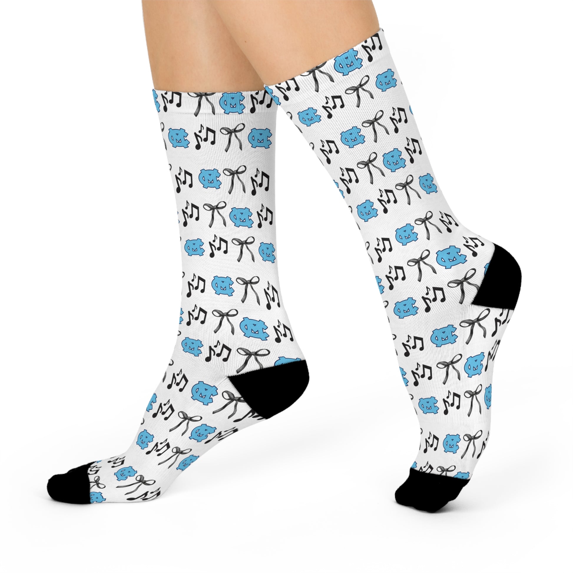 Musical Vibes Cushioned Crew Socks, Fun Gift for Mcminn Central Lovers, Cozy Socks for Home, Birthday Present, Unique Fashion Accessory