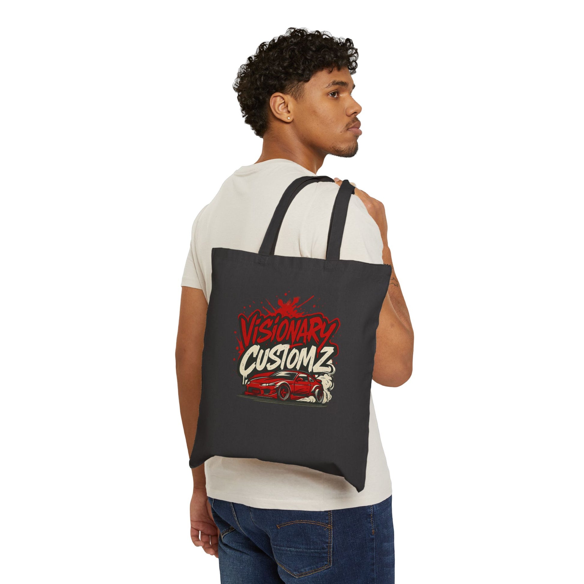 Visionary Customz Art Tote Bag | Stylish Canvas Carryall, Gift for Car Lovers, Eco-Friendly Shopping Bag, Graphic Tote for Events