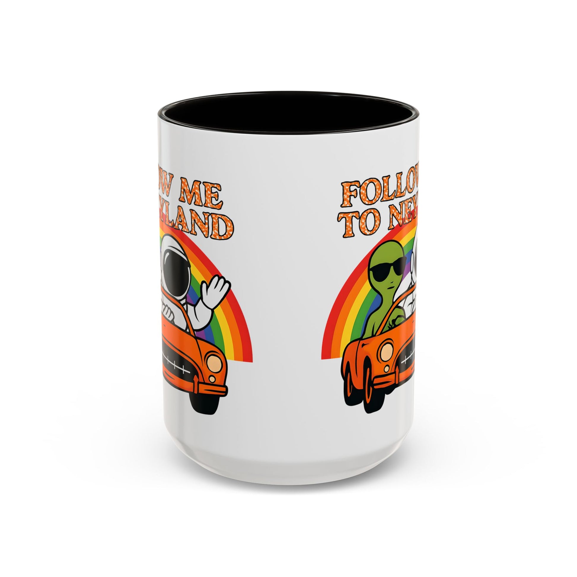 Colorful Alien Adventure Mugs, Fun Decor for Home, Coffee Lover Gifts, Unique Collectibles, Follow Me to Neyland