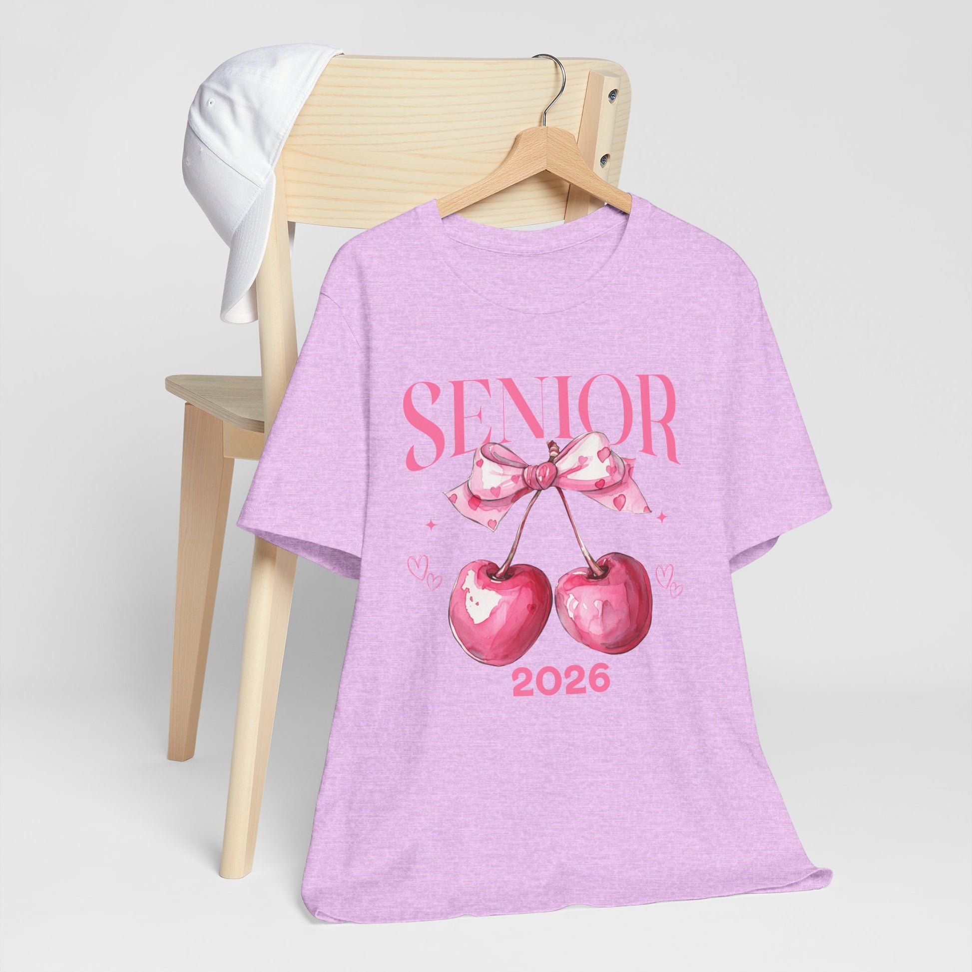 Senior 2026 Cherry Bow Tee, Graduation Gift, Class of 2026 Shirt, Trendy Senior Tee, Unisex Nostalgic Apparel