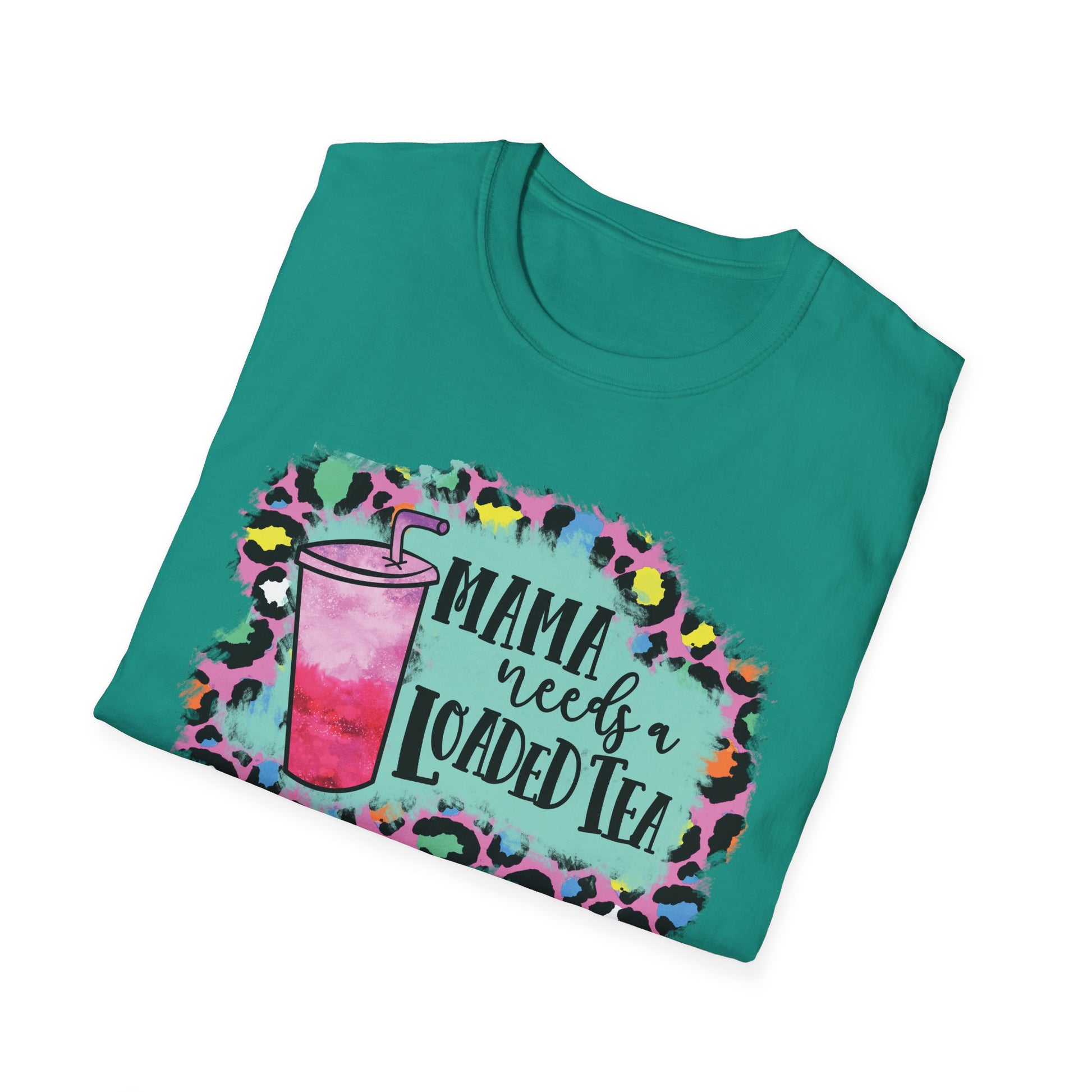 Mama Needs a Loaded Tea Unisex Softstyle T-Shirt | Cute Casual Top, Gift for Moms, Summer Vibes, Drink Lover Shirt, Trendy Apparel